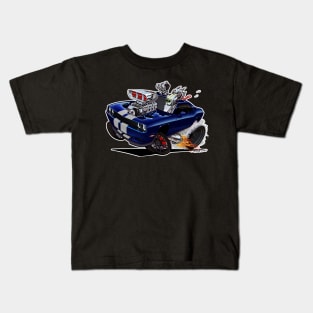 Dodge Challenger HELLCAT blue Kids T-Shirt